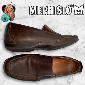 Mephisto Edlef Mens Loafers US 10.5 Dark Brown Leather Slip On Casual Shoes